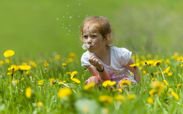 Mädchen in Blumenwiese