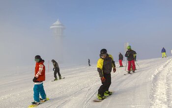 Snowboardfahrer am Feldberg